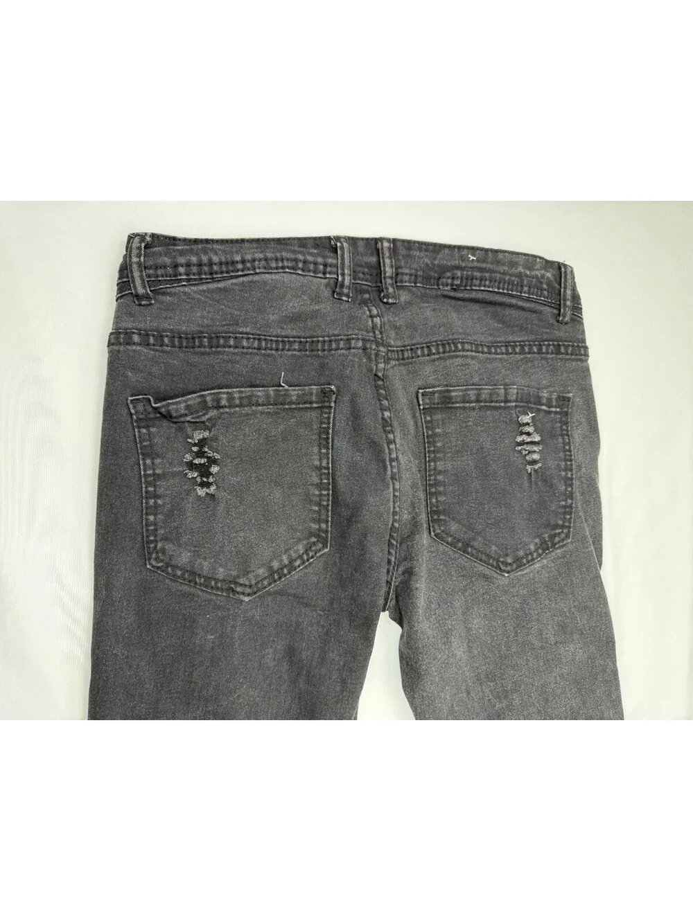 Hustle Distressed Super Skinny Super Stretch Jeans Men's Size W30 in Black